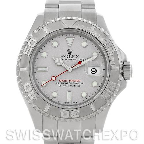 Photo of Rolex Mens Steel Platinum Yachtmaster 16622 Watch