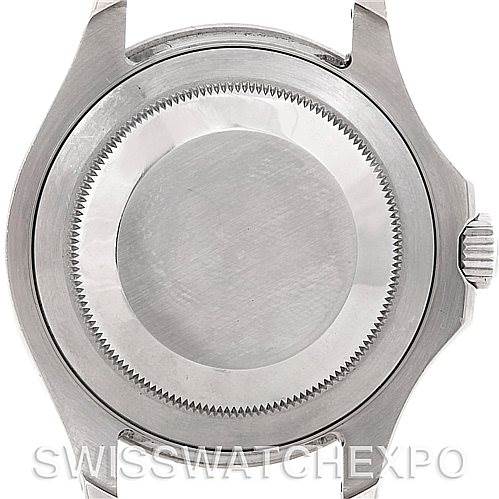 This image shows the case back and crown of a Rolex Yacht-Master 16622 Men's Stainless Steel Silver Dial 16622 Men's Stainless Steel Silver Dial model watch from a rear angle.