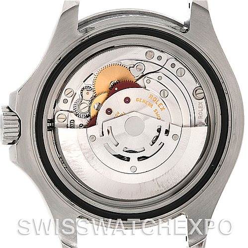 The image shows the internal mechanism of a Rolex Yacht-Master 16622 Men's Stainless Steel Silver Dial 16622 Men's Stainless Steel Silver Dial watch with the back case removed.