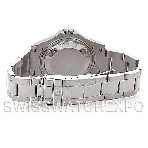 The image shows the back and bracelet of a Rolex Yacht-Master 168622 Stainless Steel Silver Dial 168622 Stainless Steel Silver Dial watch, including the case back and clasp.