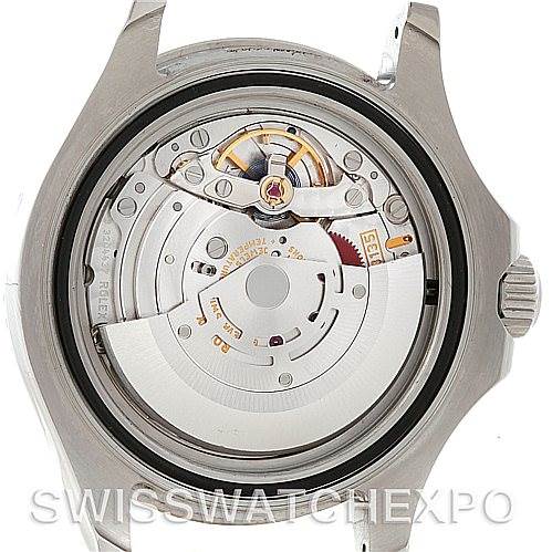 This image shows the internal movement mechanism of a Rolex Yacht-Master 16622 Men's Stainless Steel Silver Dial 16622 Men's Stainless Steel Silver Dial watch from a rear, open-case angle.