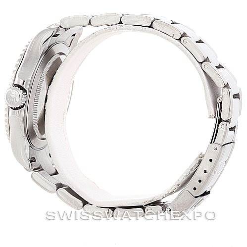 The image shows a side view of a Rolex Yacht-Master 16622 Men's Stainless Steel Silver Dial 16622 Men's Stainless Steel Silver Dial watch, highlighting its band and case profile.