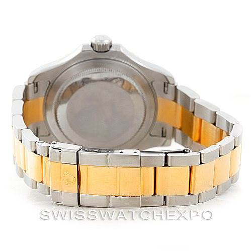 The image shows the back case and bracelet of a Rolex Yacht-Master 16623 Men's Stainless Steel Grey Dial 16623 Men's Stainless Steel Grey Dial watch, highlighting its two-tone metal design.