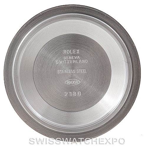 The image shows the inner case back of a Rolex Yacht-Master 16622 Men's Stainless Steel Silver Dial 16622 Men's Stainless Steel Silver Dial watch, displaying branding and material information.