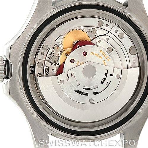 This image shows the movement and inner mechanism of a Rolex Yacht-Master 16622 Men's Stainless Steel Silver Dial 16622 Men's Stainless Steel Silver Dial watch, viewed from the back case.