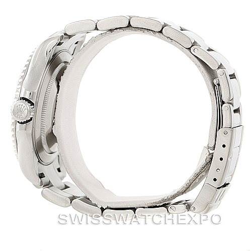 The image shows a side view of a Rolex Yacht-Master 16622 Men's Stainless Steel Silver Dial 16622 Men's Stainless Steel Silver Dial watch, focusing on the bracelet and case.