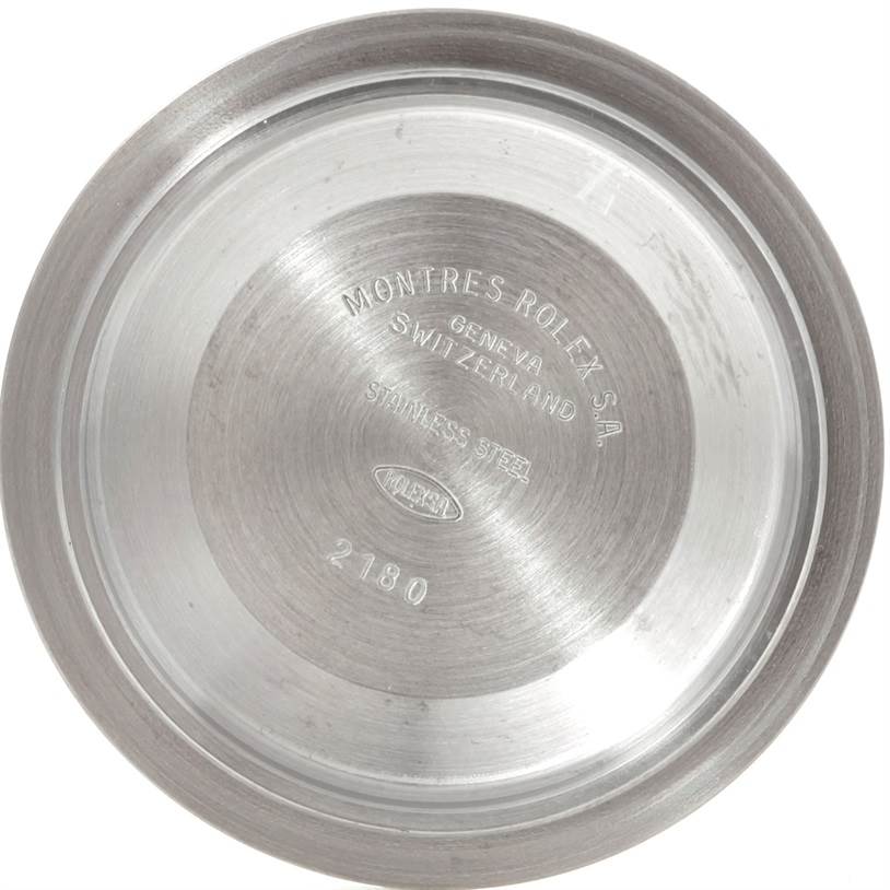 This image shows the inside of the case back of a Rolex Yacht-Master 16622 Men's Stainless Steel Silver Dial 16622 Men's Stainless Steel Silver Dial watch engraved with details like "Montres Rolex S.A. Geneva, Switzerland," and "Stainless Steel."