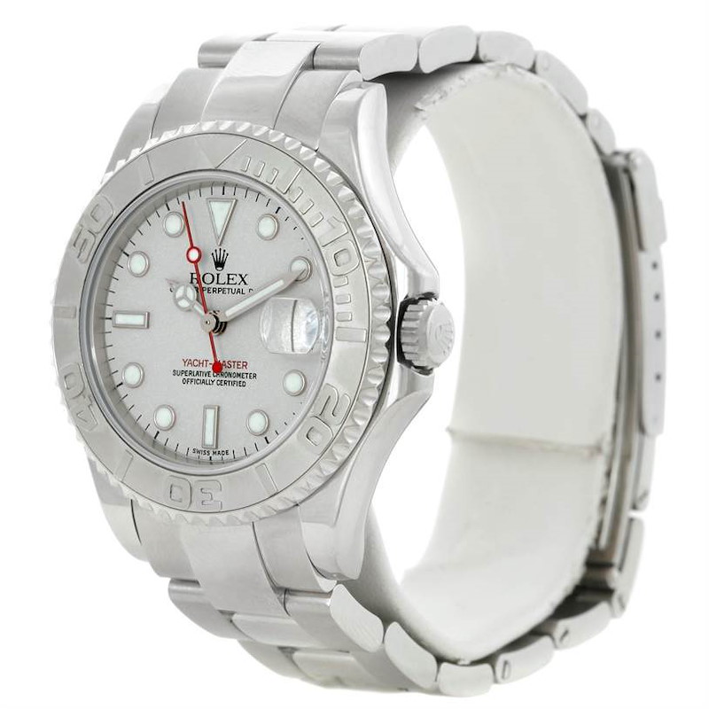 Rolex Steel and Platinum Yachtmaster Midsize Watch 168622 SwissWatchExpo