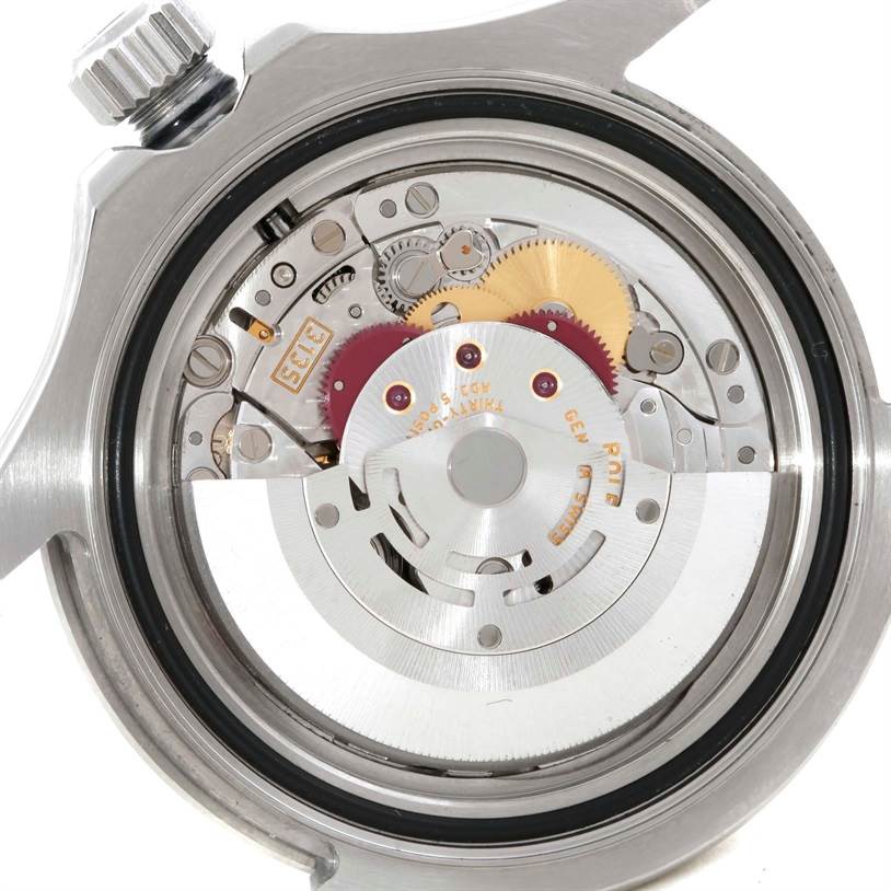 The image shows a close-up view of the Rolex Yacht-Master 16622 Men's Stainless Steel Silver Dial 16622 Men's Stainless Steel Silver Dial watch's internal movement mechanism from the back.