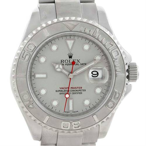 Photo of Rolex Yachtmaster Stainless Steel Platinum Mens Watch 16622