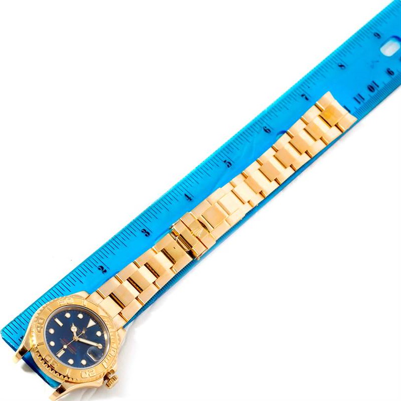 Rolex Yachtmaster Midsize Yellow Gold Blue Dial Unisex Watch 68628 Box  Papers