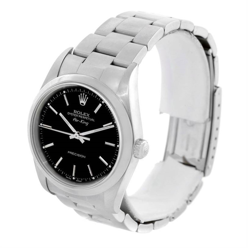 Rolex Oyster Perpetual Air King Black Dial Stainless Steel Watch 14000 SwissWatchExpo