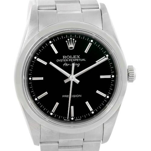 Photo of Rolex Oyster Perpetual Air King Black Dial Stainless Steel Watch 14000