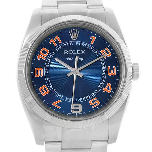 Photo of Rolex Oyster Perpetual Air King Blue Pink Dial Mens Watch 114210