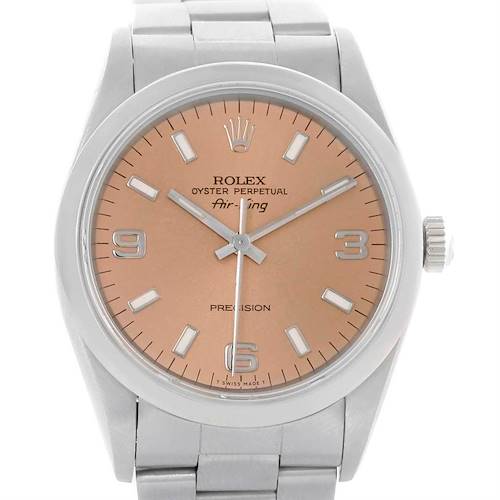 Photo of Rolex Oyster Perpetual Air King Salmon Dial Steel Watch 14000