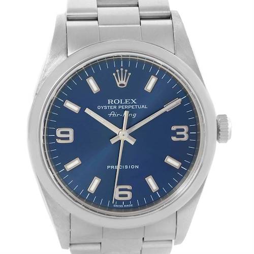 Photo of Rolex Air King Oyster Perpetual Blue Dial Stainless Steel Watch 14000