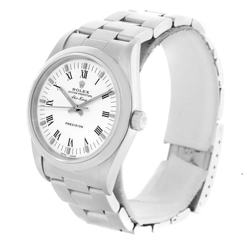 Rolex Oyster Perpetual Air King White Roman Dial Watch 14000 SwissWatchExpo