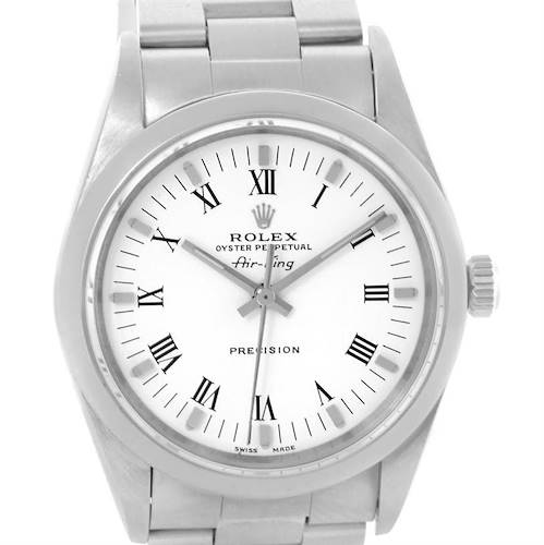 Photo of Rolex Oyster Perpetual Air King White Roman Dial Watch 14000