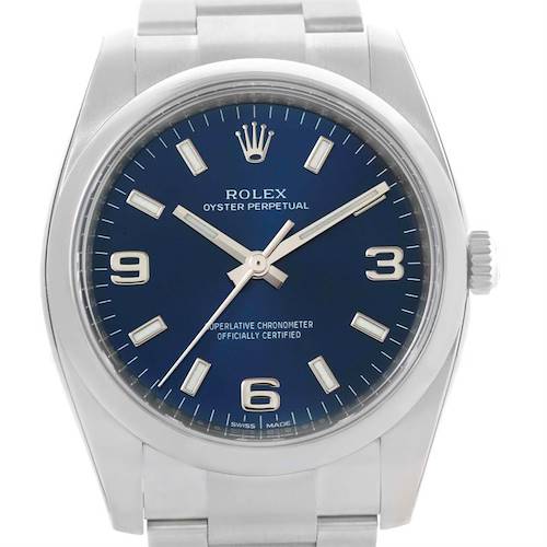 Photo of Rolex Oyster Perpetual Air King Blue Dial Watch 114200 Unworn