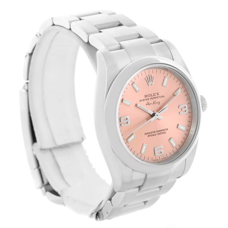 Rolex Oyster Perpetual Air King Salmon Dial Watch 114200 SwissWatchExpo