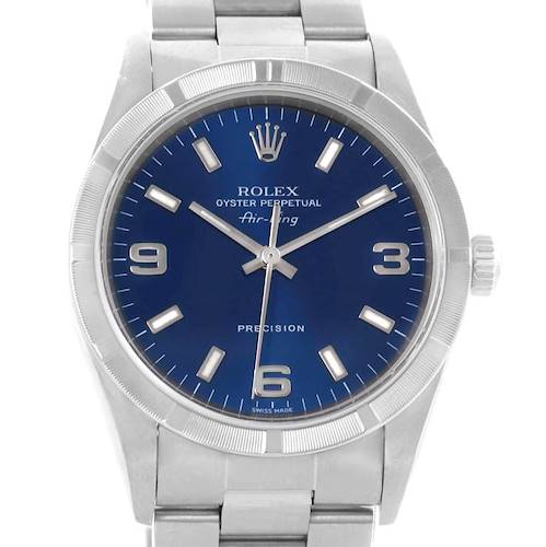 Photo of Rolex Air King Blue Dial Stainless Steel Mens Watch 14010