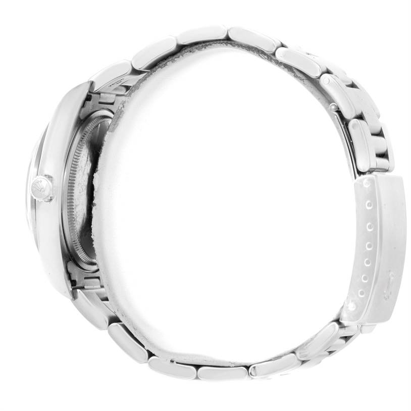 The image shows a side view of the Rolex Air-King 14000 Men's Stainless Steel Silver Dial 14000 Men's Stainless Steel Silver Dial watch, highlighting the bracelet and crown.