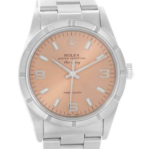 Photo of Rolex Air King Salmon Dial Stainless Steel Mens Watch 14010