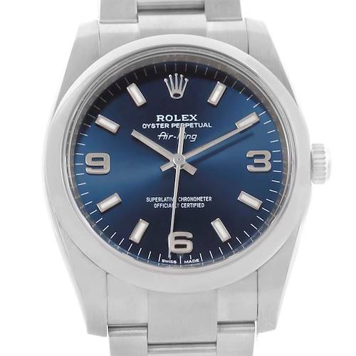 Photo of Rolex Oyster Perpetual Air King Blue Dial Oyster Bracelet Watch 114200