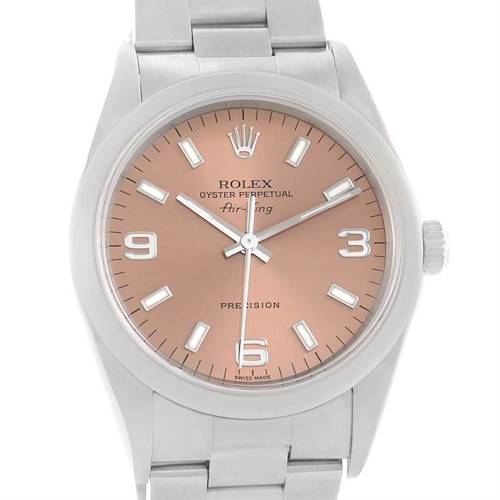 Photo of Rolex Oyster Perpetual Air King Salmon Dial Oyster Bracelet Watch 14000