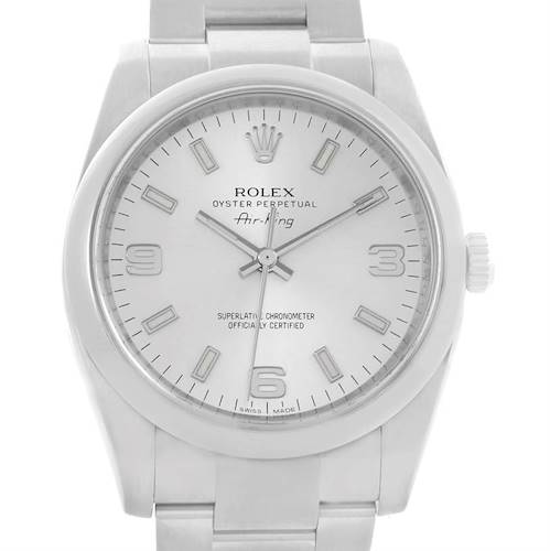 Photo of Rolex Air King Silver Dial Oyster Bracelet Mens Watch 114200SASO