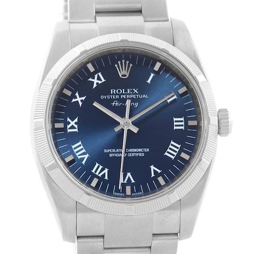 Photo of Rolex Air King Blue Roman Dial Stainless Steel Watch 114200BLRO