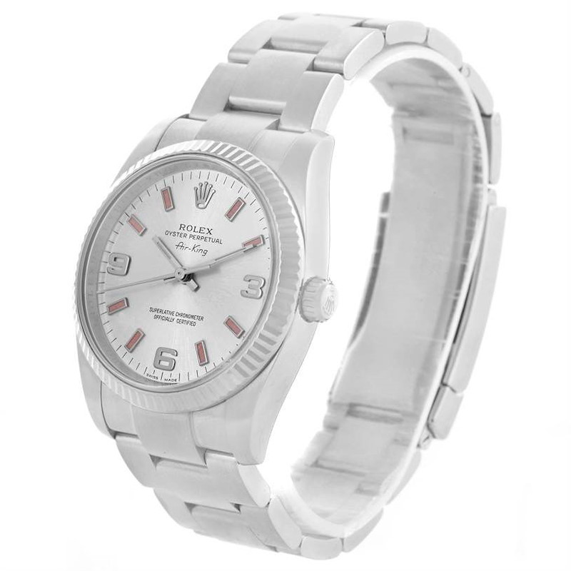 Rolex Oyster Perpetual Air King Steel White Gold Watch 114234 SwissWatchExpo