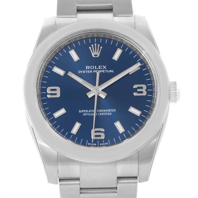 Rolex Air King Blue Arabic Dial Domed Bezel Watch 114200 Unworn ...