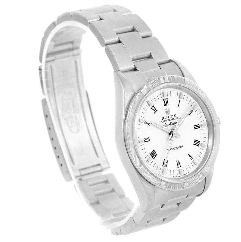 Rolex Oyster Perpetual Air King White Roman Dial Watch 14010 SwissWatchExpo