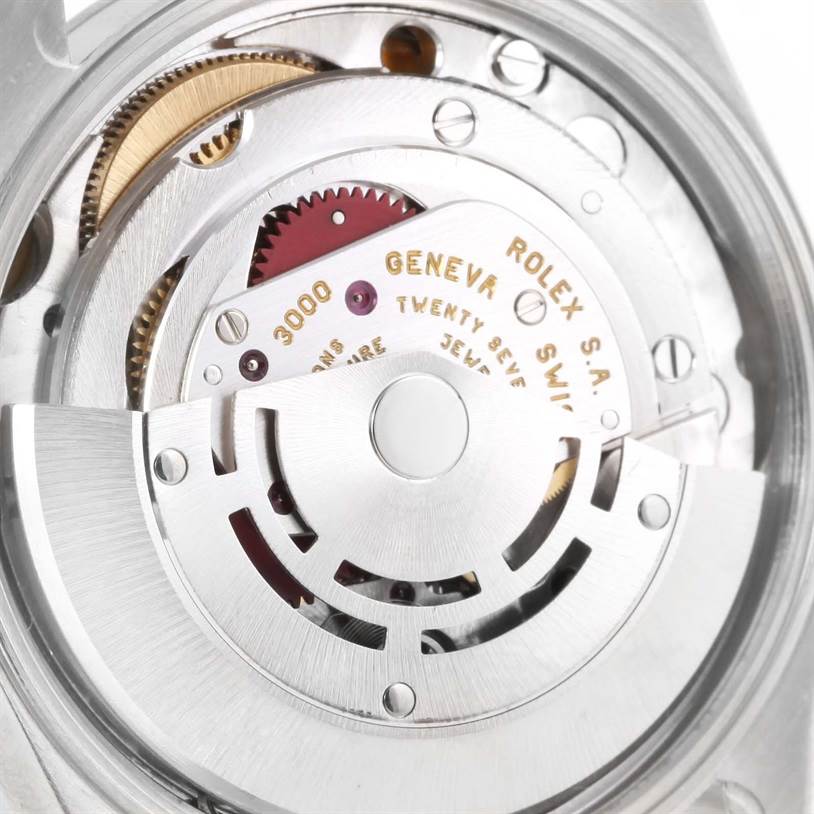 This image shows the internal mechanism and movement of the Rolex Air-King 14000 Men's Stainless Steel Blue Dial 14000 Men's Stainless Steel Blue Dial watch.