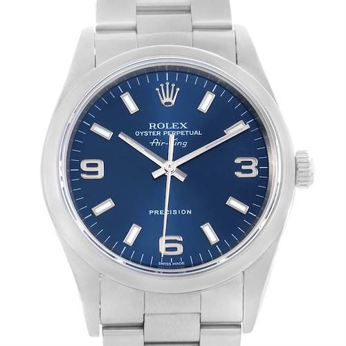 Photo of Rolex Air King Oyster Perpetual Blue Dial Automatic Mens Watch 14000