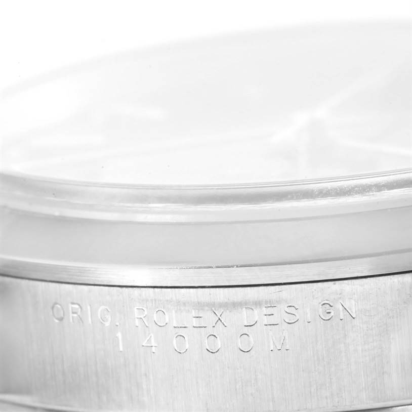 The image shows a close-up angle of the case side of an Air-King model by Rolex, highlighting the engraved text.
