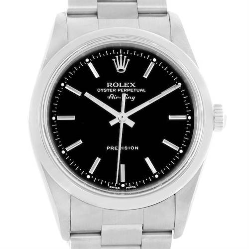 Photo of Rolex Oyster Perpetual Air King Black Dial Steel Mens Watch 14000