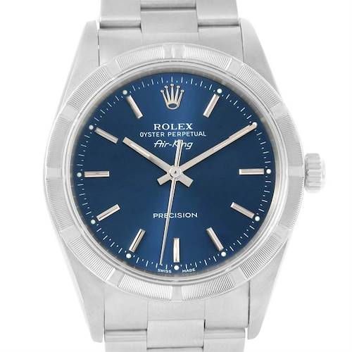 Photo of Rolex Air King Blue Dial Oyster Bracelet Steel Mens Watch 14010