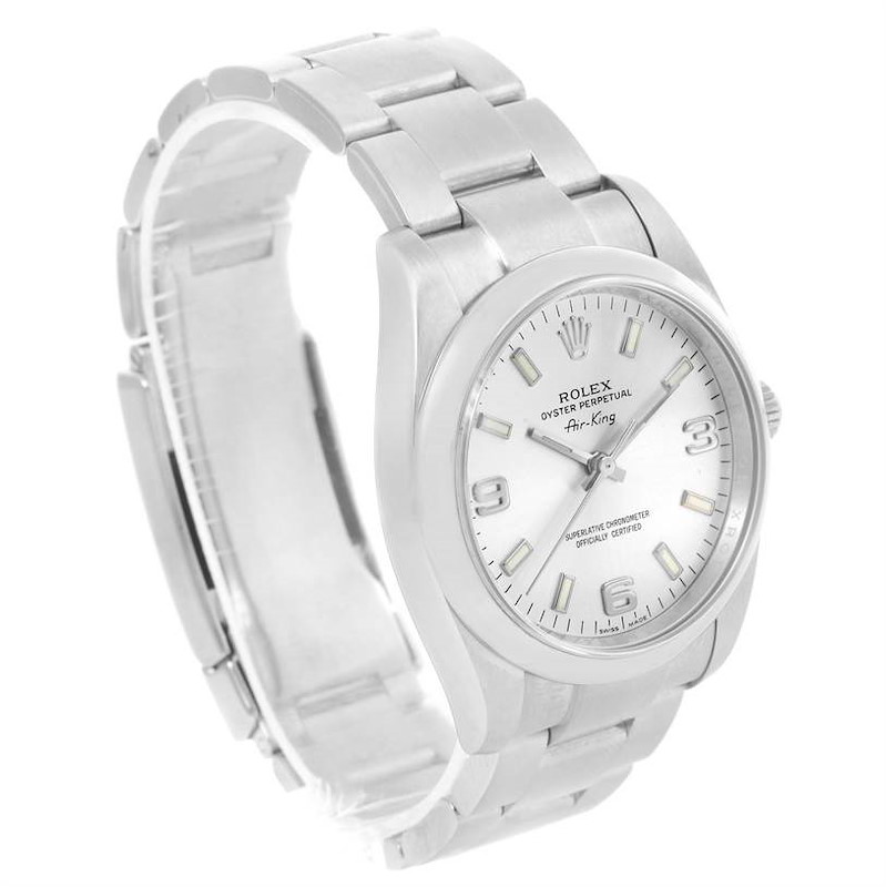Rolex Air King Silver Dial Oyster Bracelet Mens Watch 114200 SwissWatchExpo