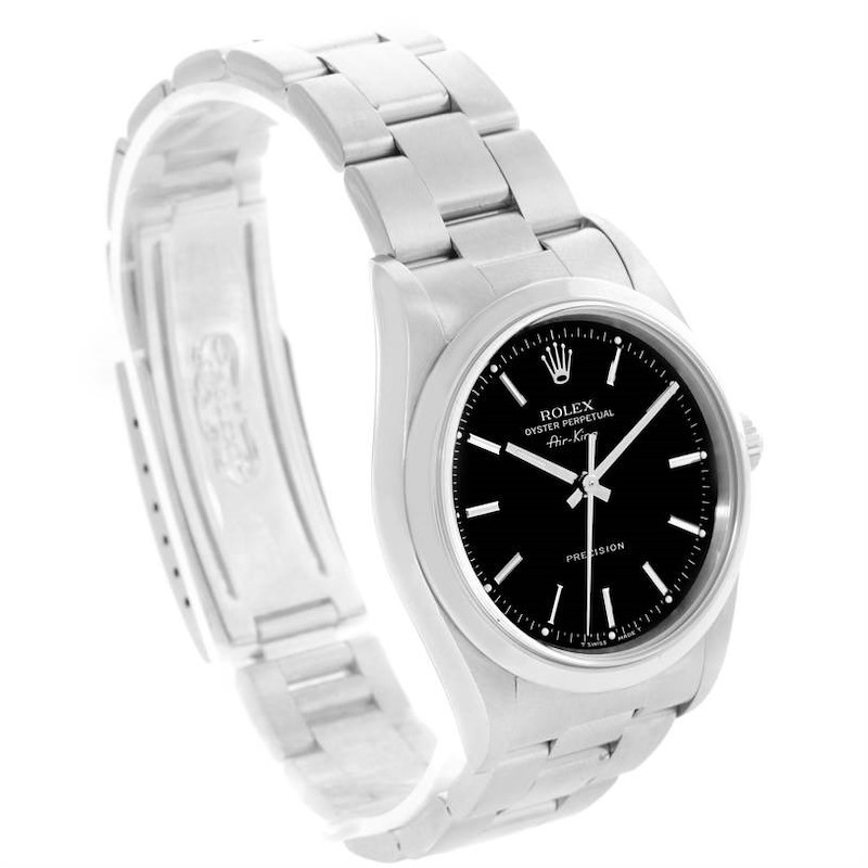 Rolex Oyster Perpetual Air King Black Dial Automatic Mens Watch 14000 SwissWatchExpo