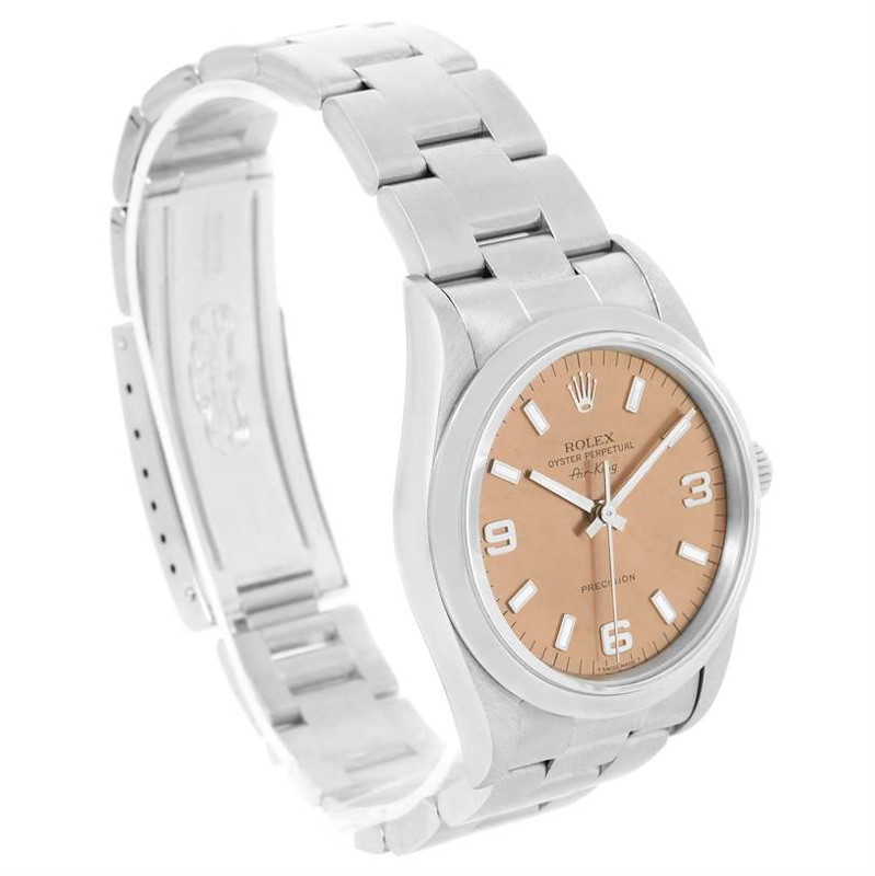 Rolex Oyster Perpetual Air King Salmon Dial Oyster Bracelet Watch 14000 SwissWatchExpo