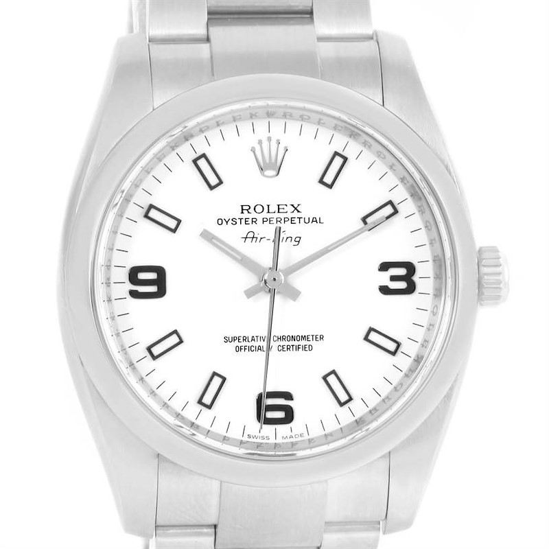 Rolex Air King White Dial Stainless Steel automatic Watch 114200 SwissWatchExpo