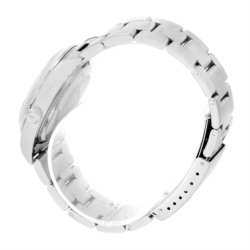 The image shows a side view of the Rolex Air-King 14000 Men's Stainless Steel Black Dial 14000 Men's Stainless Steel Black Dial watch, focusing on the bracelet and part of the case.