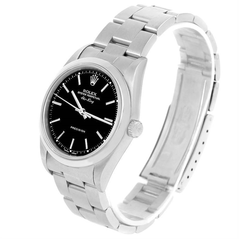 Rolex Oyster Perpetual Air King Black Dial Oyster Bracelet Watch 14000 SwissWatchExpo