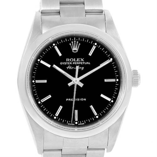 Photo of Rolex Oyster Perpetual Air King Black Dial Oyster Bracelet Watch 14000
