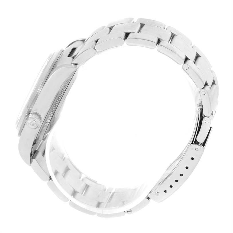 The image shows a side view of a Rolex Air-King 14000 Men's Stainless Steel Black Dial 14000 Men's Stainless Steel Black Dial watch, highlighting the bracelet and clasp.