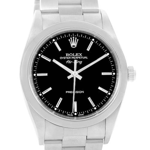 Photo of Rolex Air King Black Dial Oyster Bracelet Steel Mens Watch 14000