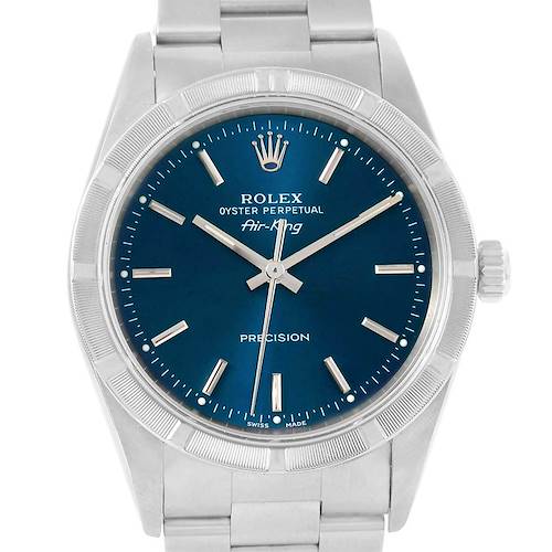 Photo of Rolex Air King Blue Index Dial Stainless Steel Mens Watch 14010