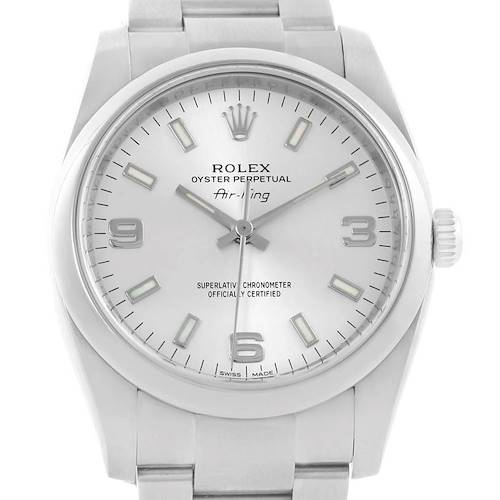 Photo of Rolex Oyster Perpetual Air King Silver Dial Mens Watch 114200